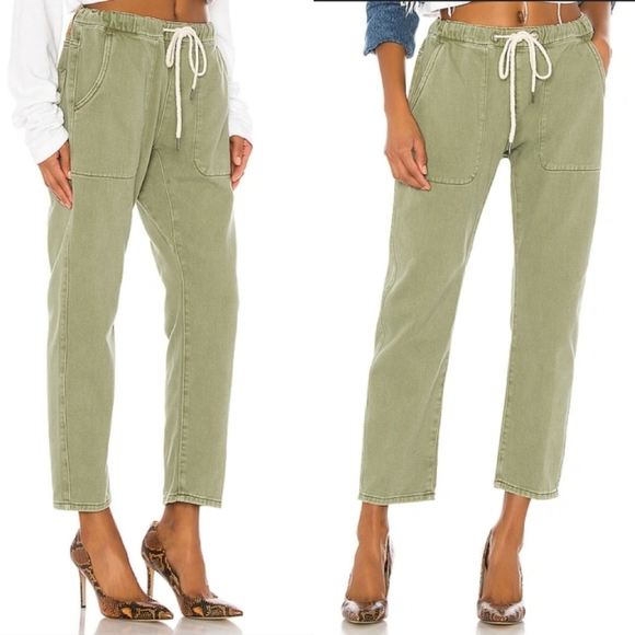 One teaspoon khaki green shabbies relaxed fit drawstring jeans - Picture 1 of 4